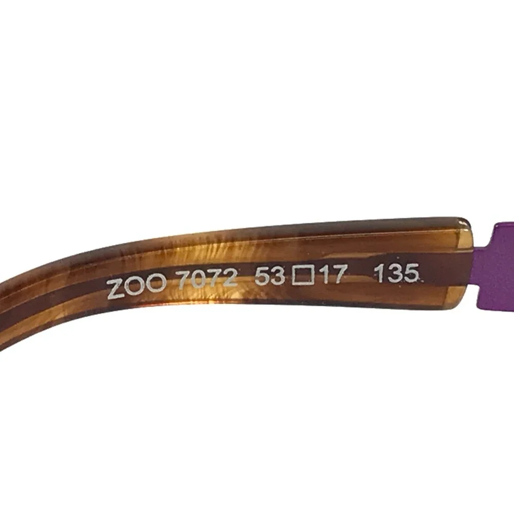 BOZ Eyeglasses Frames ZOO 7072 Purple Leopard Cat Eye Half Rim 53-17-135